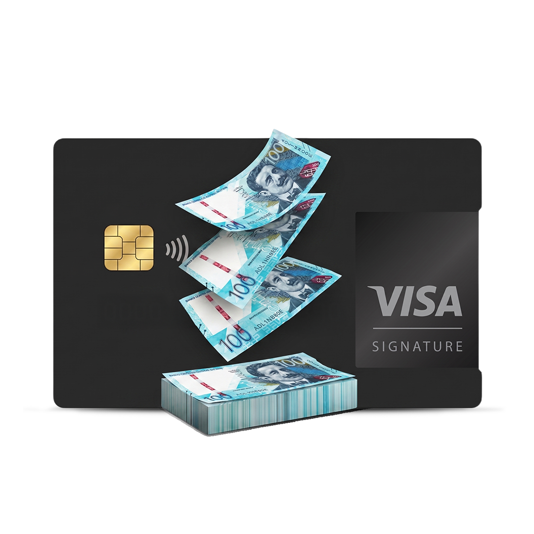 Tarjeta de crédito y billetes